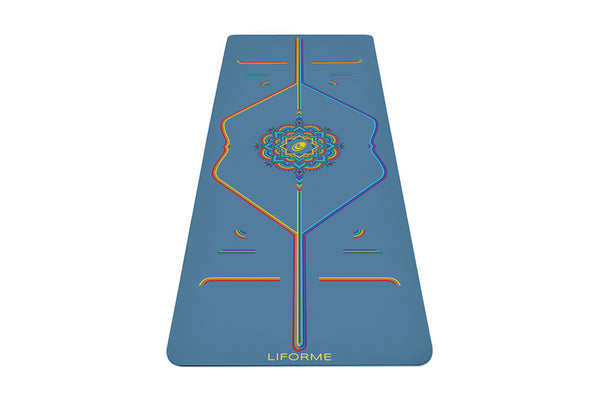 Liforme Blue Sky Travel Yoga Mat - Rainbow