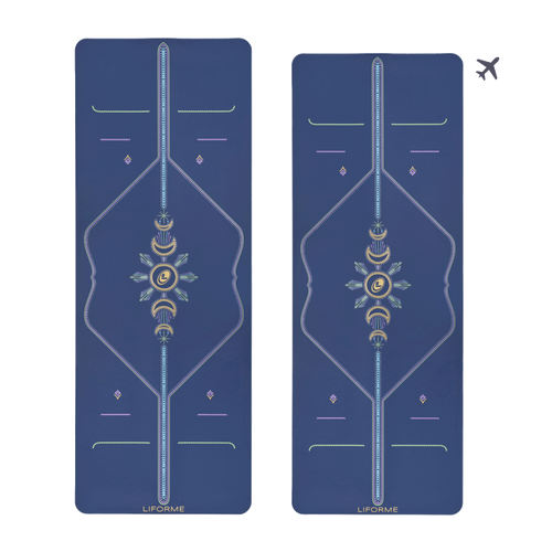 Liforme Cosmic Moon Yoga Mat & Travel Mat Bundle