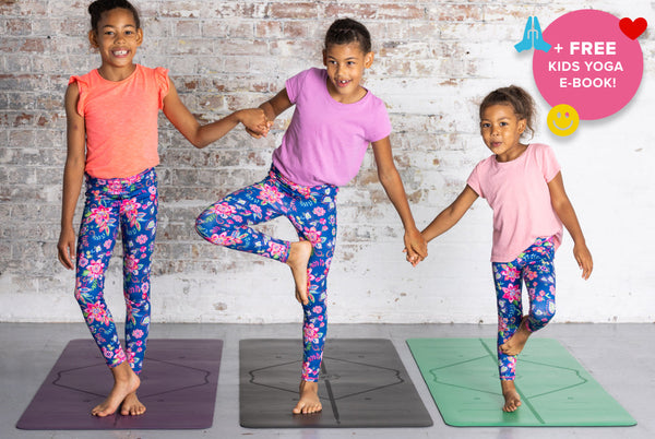 Yoga for Kids, Kids Yoga Mat Grey & Yoga e-Book