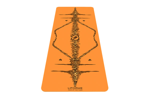 LIFORME Inked Travel Yoga mat – Free Yoga Bag, Patented Alignment System,  Warrior-Like Grip, Nonslip, Eco-Friendly and Biodegradable