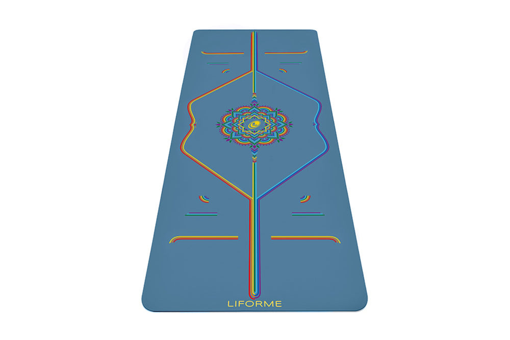 Liforme Blue Sky Travel Yoga Mat - Rainbow | Truly Versatile 
