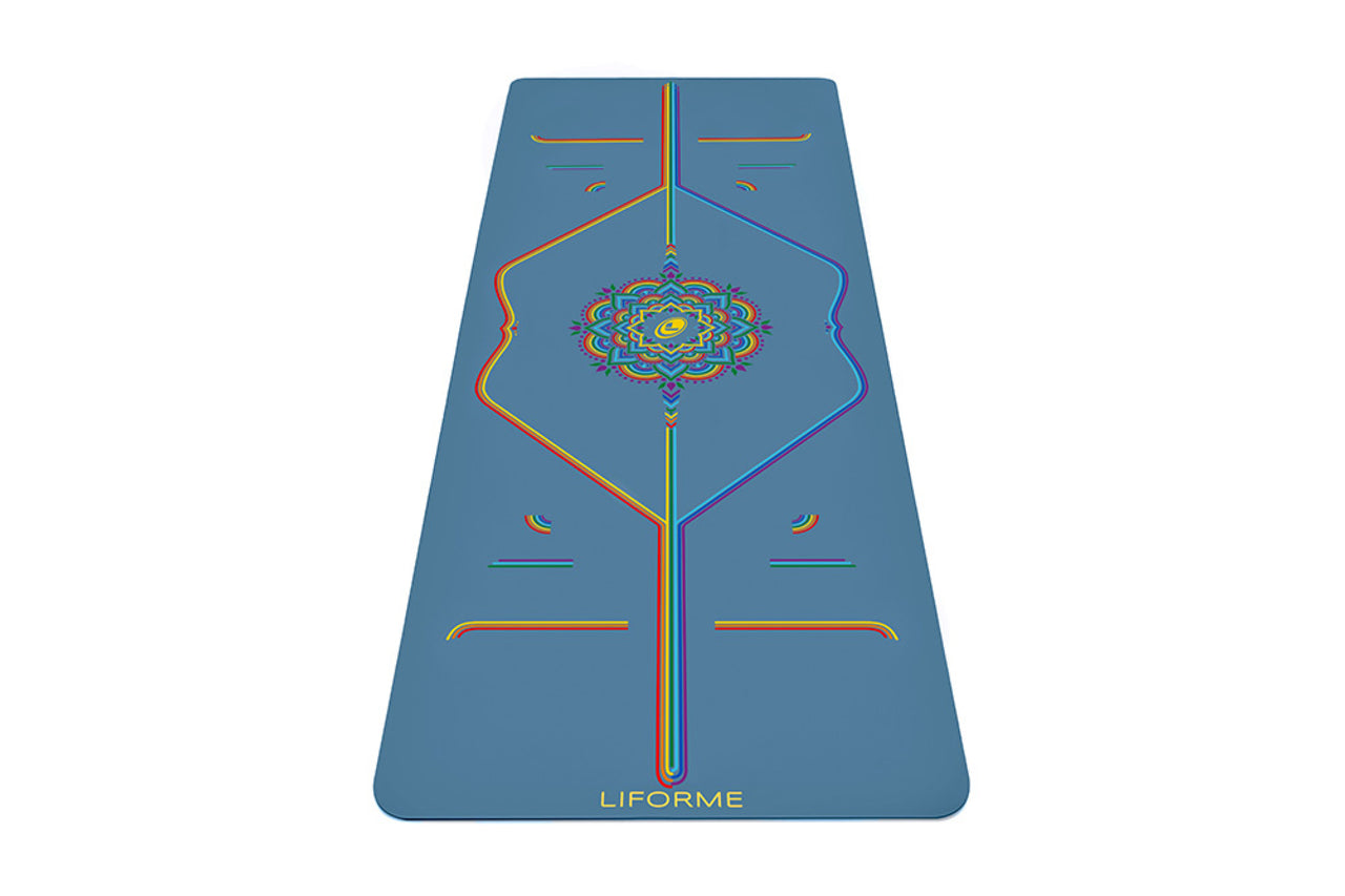 Instructional Yoga Mats with 150 Fade-Proof Poses Printed on It