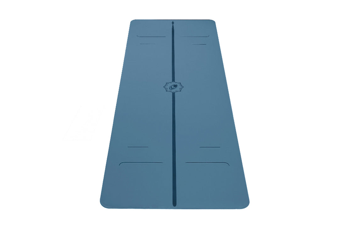 Liforme Yoga Mat Blue and Gray Case with Strap Rare