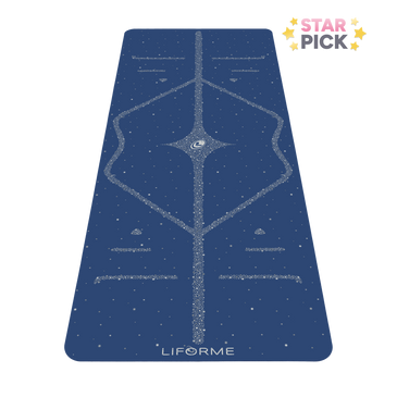 Liforme Magic Galaxy Yoga Mat - Silver with AlignForMe® posture alignment and non-slip eco-friendly surface