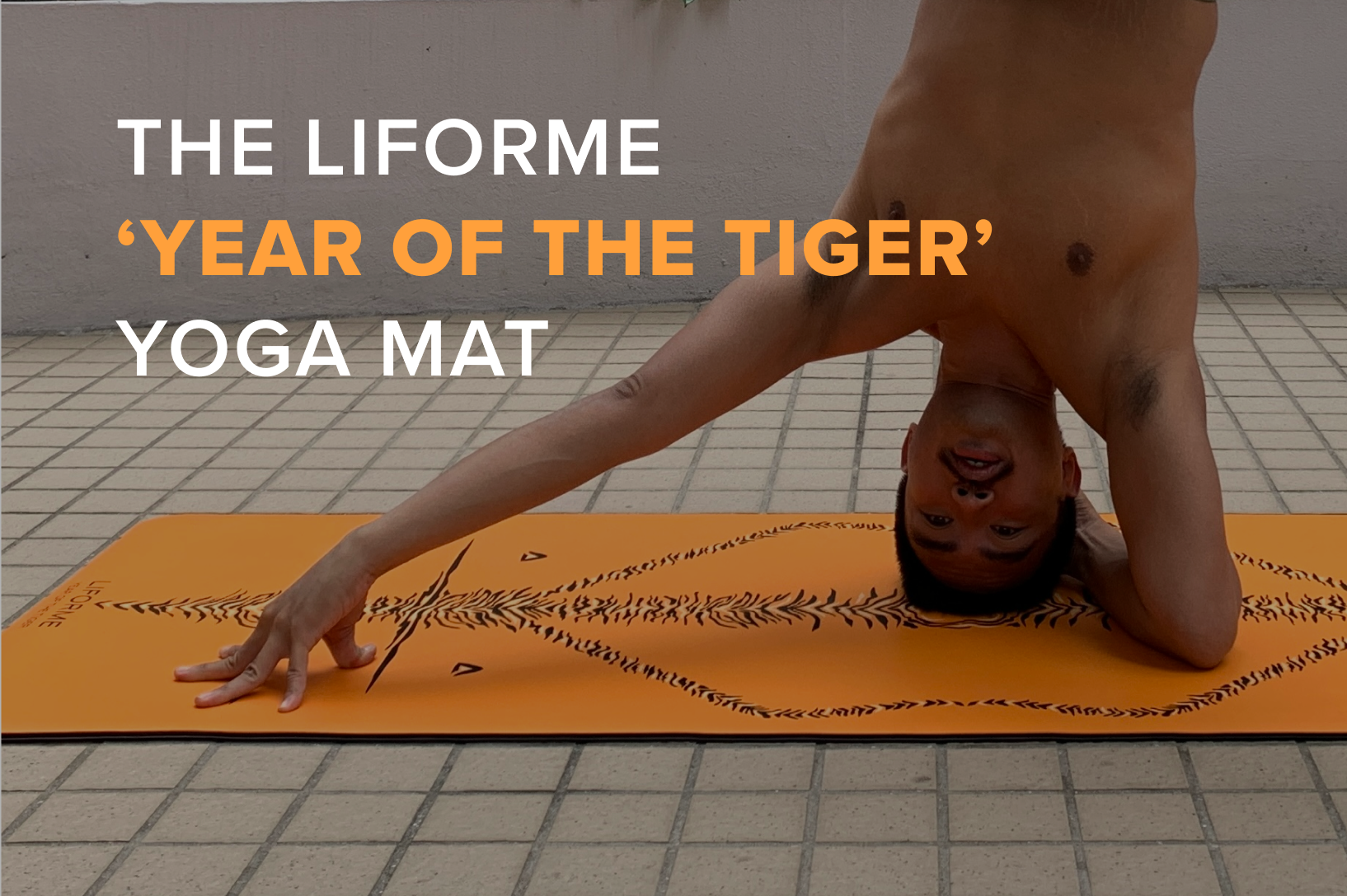 Liforme 'Year of the Tiger' Yoga Mat - Vibrant Orange/Black-Cream
