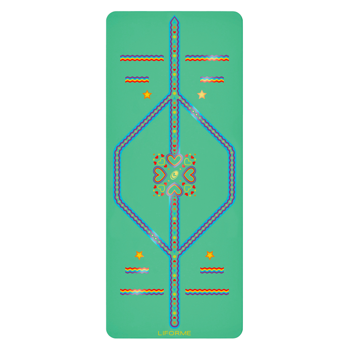 A bbirdseye view of a Liforme Playful Kids Yoga Mat Orange