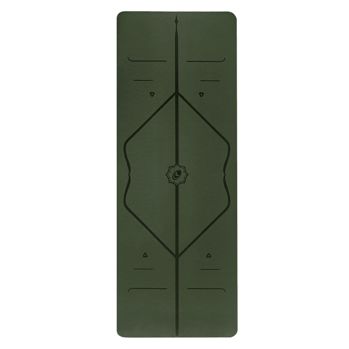 Front view of the Liforme Classic Yoga Mat Deep Forest Green