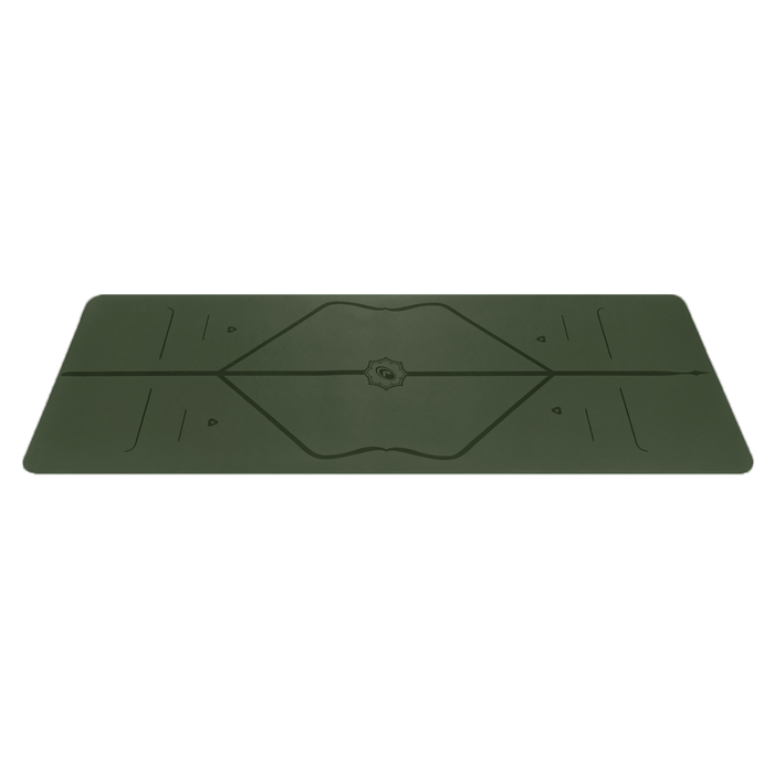Side view of the Liforme Classic Yoga Mat Deep Forest Green