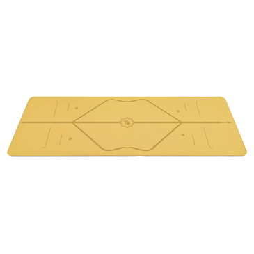 Side view of the alignment design of the Golden Sand Liforme Yoga mat
