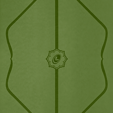 Close up detailed view of the Liforme Olive Green Classic Yoga Mat