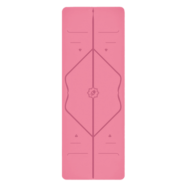 Front view of the alignment design of the Pink Liforme Yoga mat