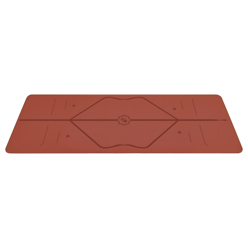 Side view of the Liforme Yoga mat Terracotta