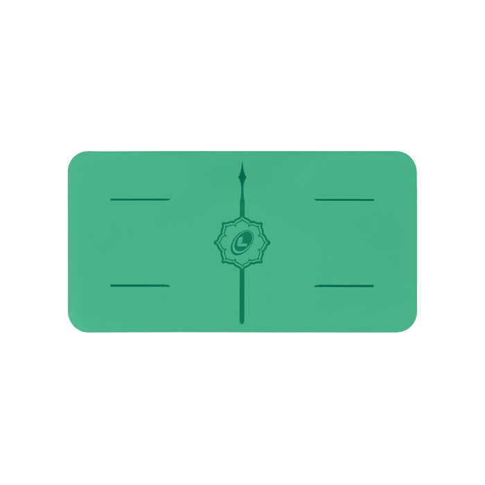 Liforme Classic Yoga Pad showing green colorway with AlignForMe® posture alignment and non-slip eco-friendly surface