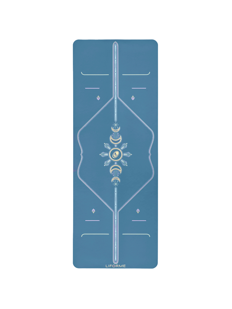 A birdseye view of a  Liforme Cosmic Moon Yoga Mat