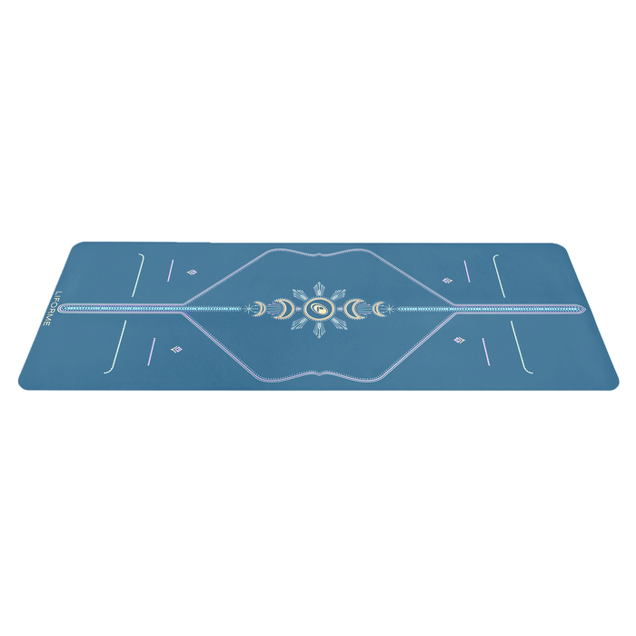 A side view of a  Liforme Cosmic Moon Yoga Mat