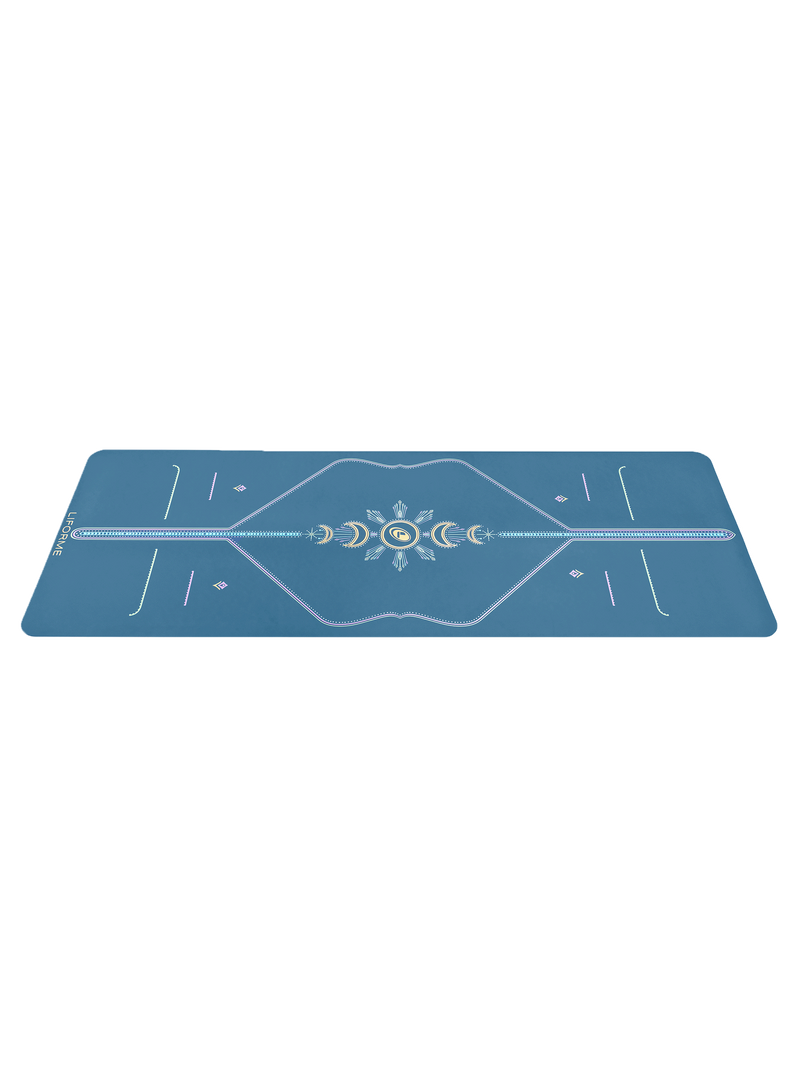 A side view of a  Liforme Cosmic Moon Yoga Mat