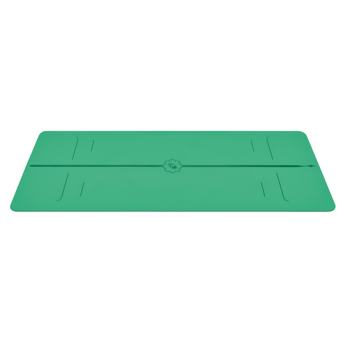 A side view of a Liforme Evolve Yoga Mat Green 