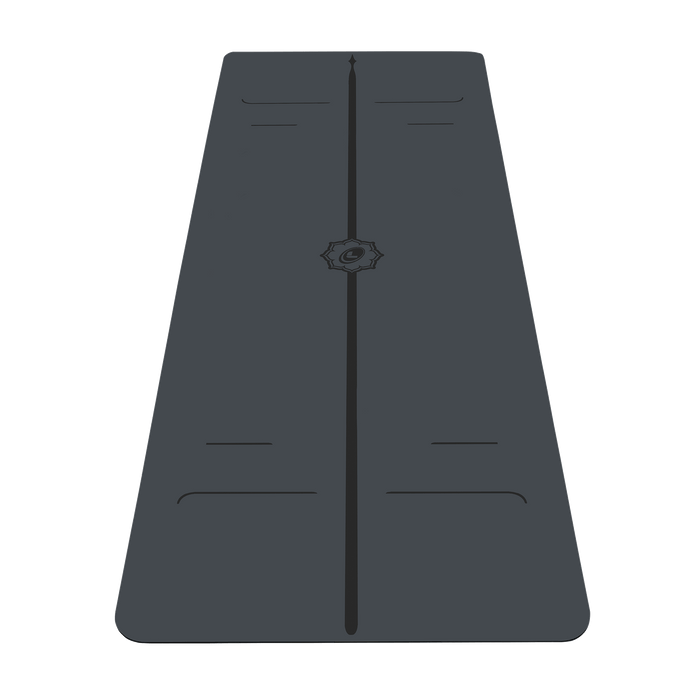 Liforme Evolve Yogamatte mit Vorderansicht AlignForMe® Haltungsausrichtung und rutschfeste, umweltfreundliche Oberfläche