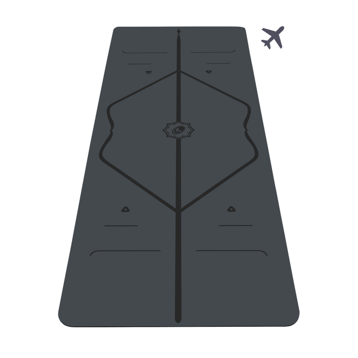 Liforme Classic Travel Yoga Mat showing front view with AlignForMe® posture alignment and non-slip eco-friendly surface