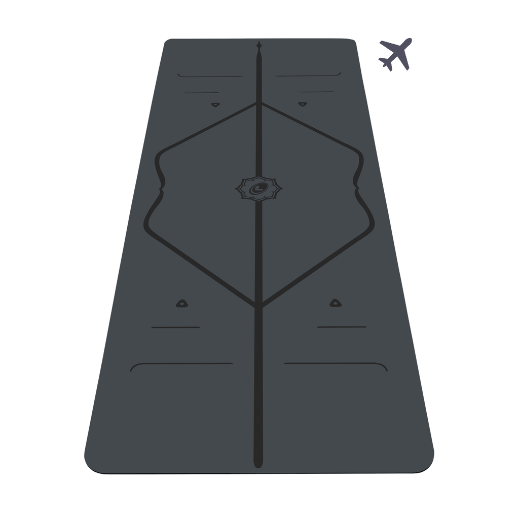 美品 Liforme トラベルヨガマット グレー ケース付 Liforme_Grey_Travel_Yoga_Mat_F