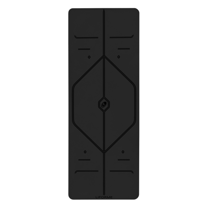 Birdseye View of Liforme In Line Black Yoga Mat 