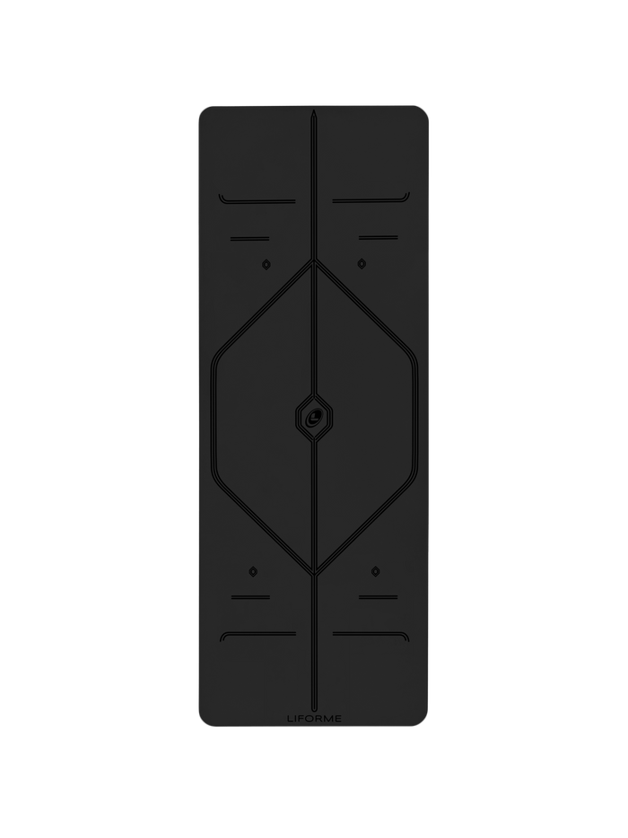 Birdseye View of Liforme In Line Black Yoga Mat 