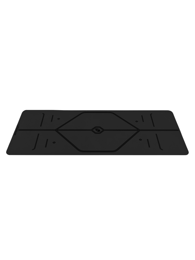 Side View of Liforme In Line Black Yoga Mat 