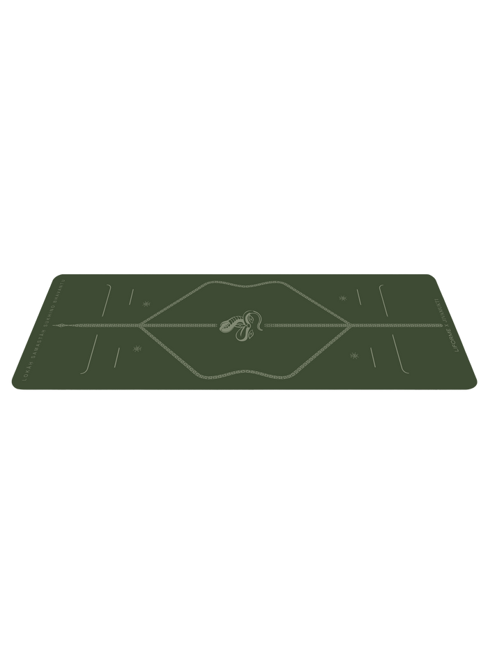 Liforme x Jivamukti Yoga Mat Dark Forest Green Side View
