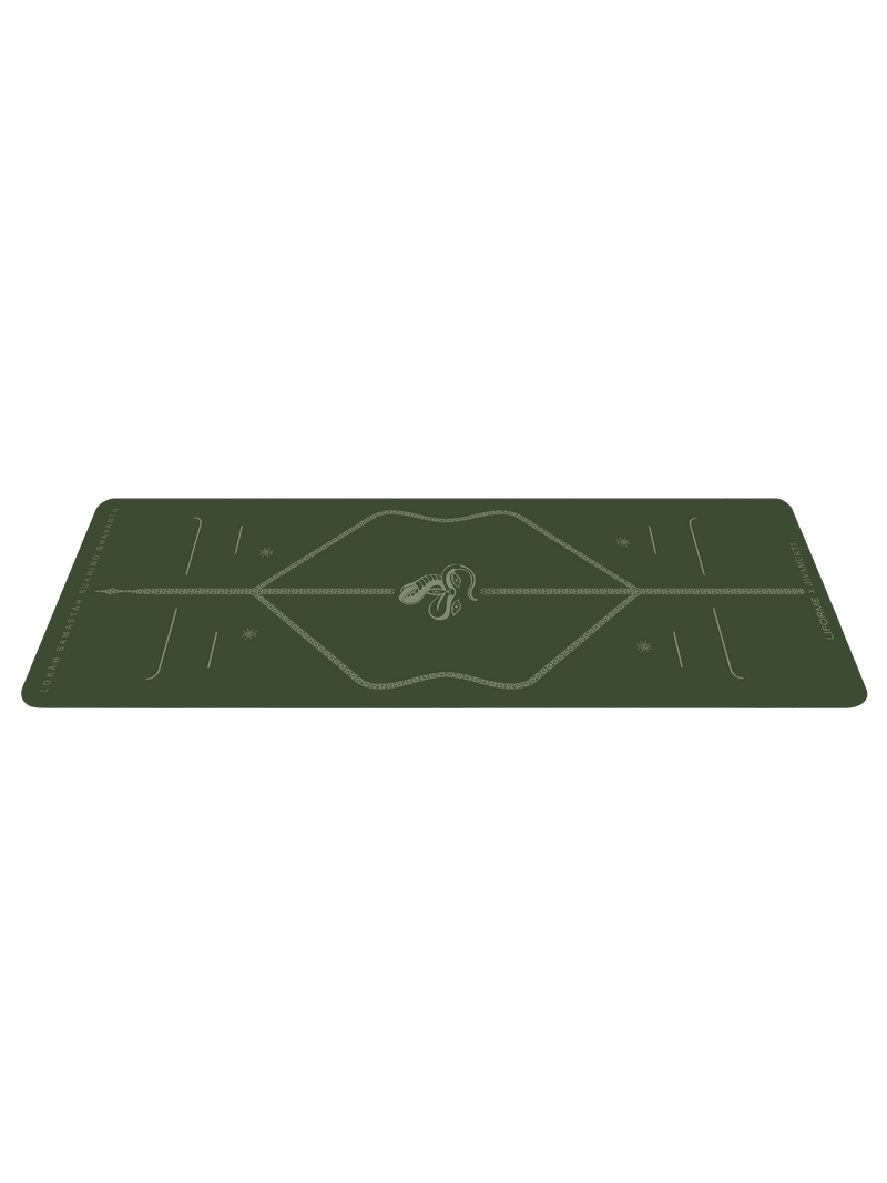 Liforme x Jivamukti Yoga Mat Dark Forest Green Side View
