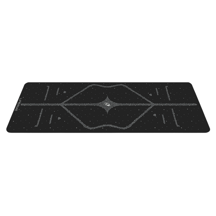 Side View of the Liforme Magic Galaxy Yoga Mat Silver Black