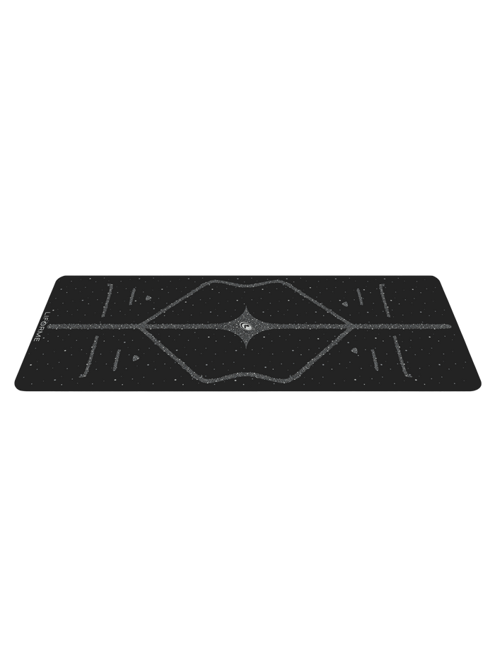 Side View of the Liforme Magic Galaxy Yoga Mat Silver Black