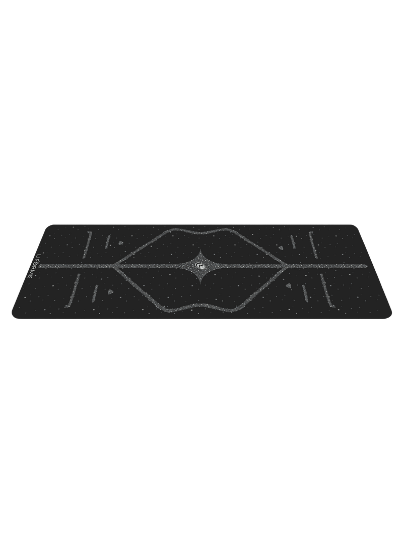 Side View of the Liforme Magic Galaxy Yoga Mat Silver Black
