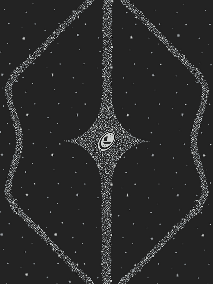 Close-up of the Liforme Magic Galaxy Yoga Mat Silver Black