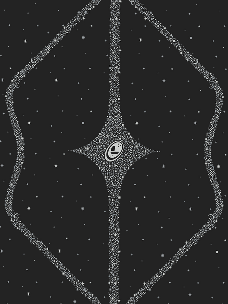 Close-up of the Liforme Magic Galaxy Yoga Mat Silver Black