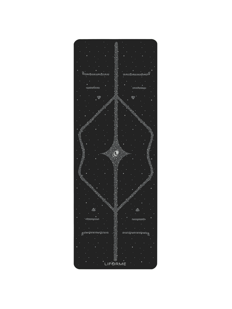 Birdseye View of the Liforme Magic Galaxy Yoga Mat Silver Black