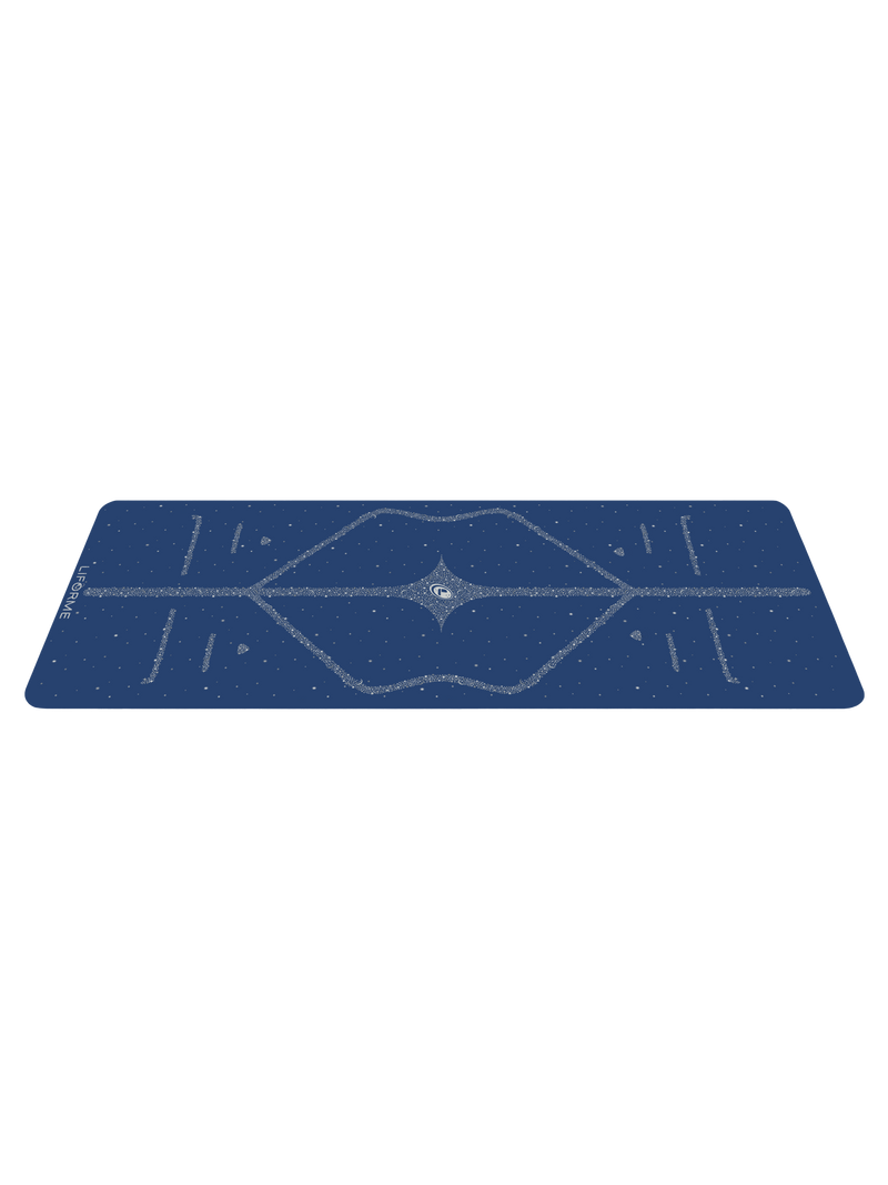 Side View of the Liforme Magic Galaxy Yoga Mat Silver Dusk Blue