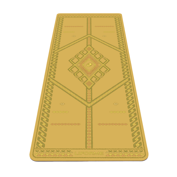 Liforme Majestic Carpet Tapis de yoga montrant une vue de face avec AlignForMe® alignement de la posture et surface écologique antidérapante