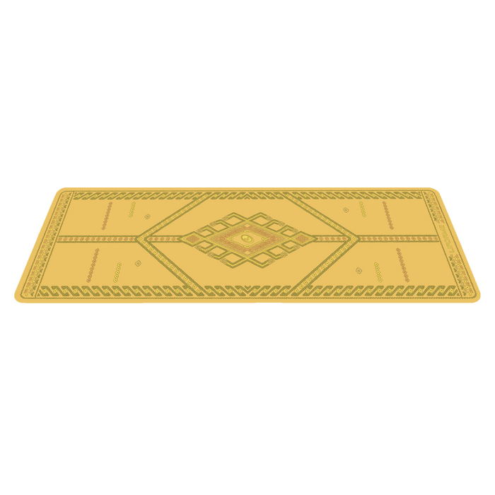 A side view of a Liforme Majestic Carpet Golden Sand yoga mat 
