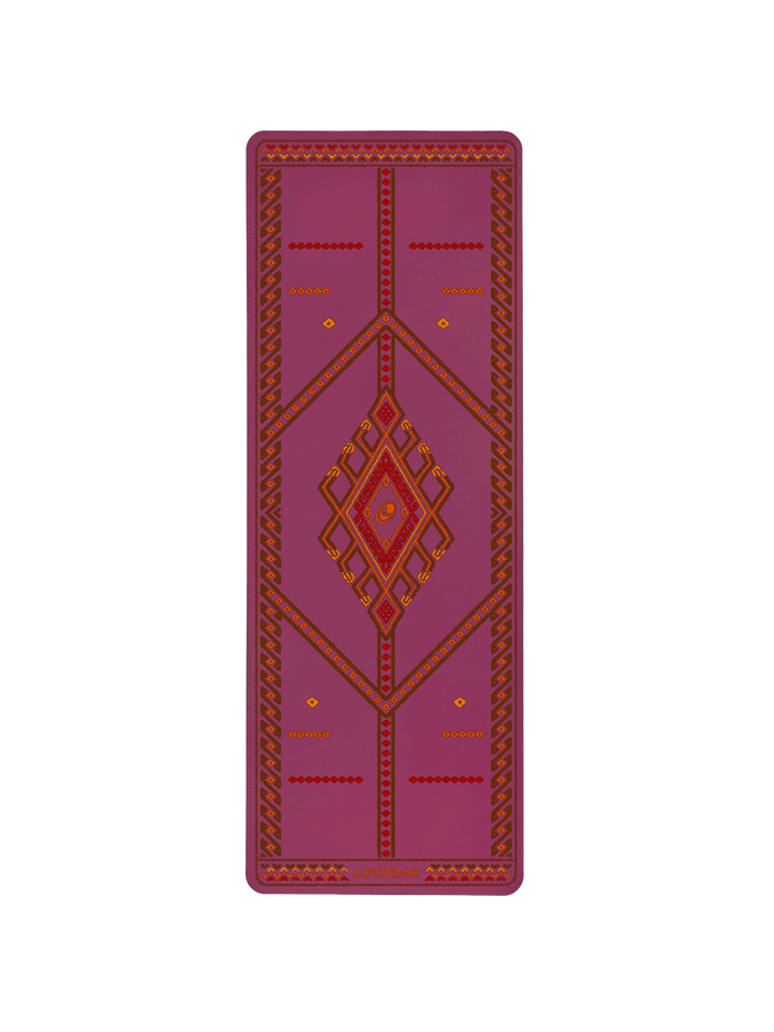A birdseye view of a Liforme Majestic Carpet Maroon