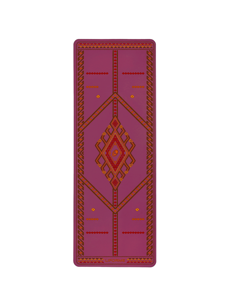 A birdseye view of a Liforme Majestic Carpet Maroon