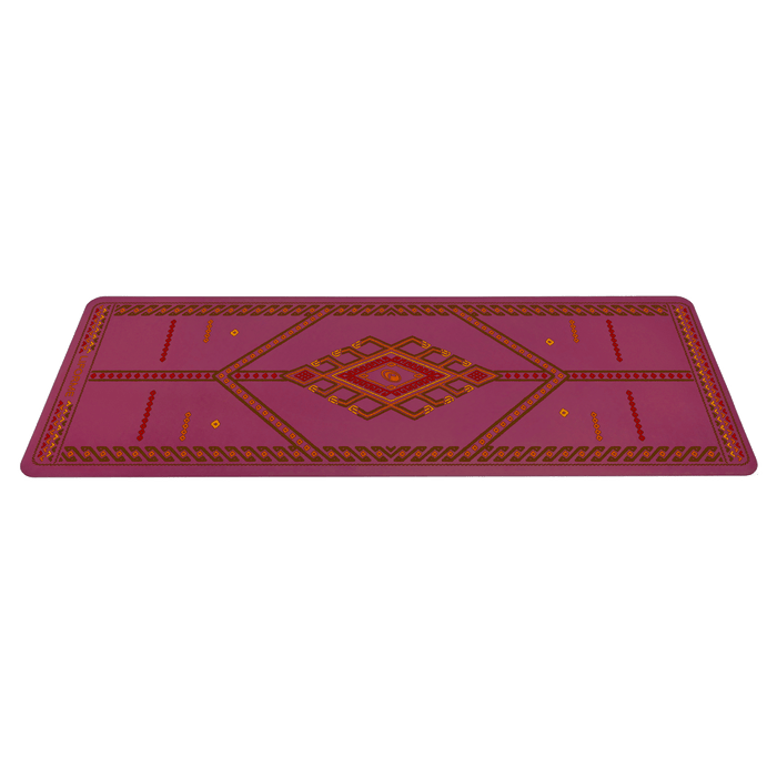  A side view of a Liforme Majestic Carpet Maroon