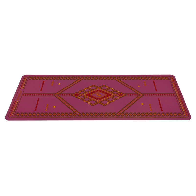  A side view of a Liforme Majestic Carpet Maroon