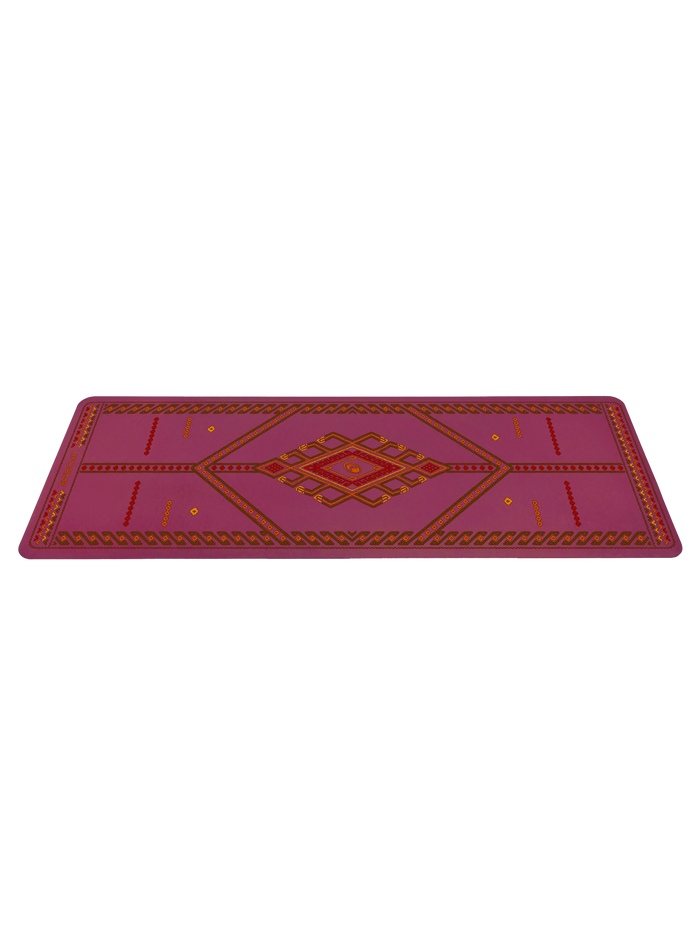  A side view of a Liforme Majestic Carpet Maroon