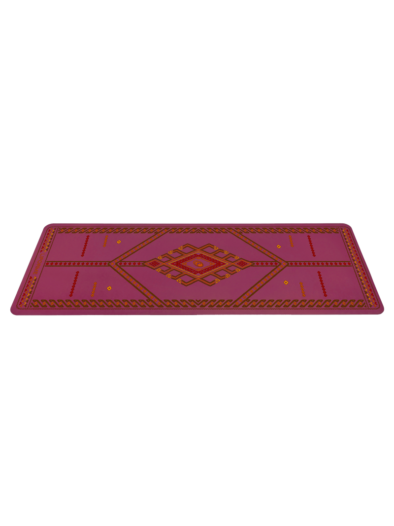  A side view of a Liforme Majestic Carpet Maroon