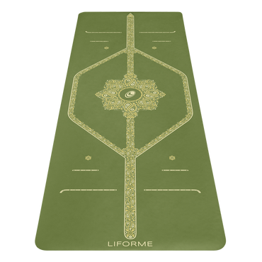 Liforme Paisley Passion Yoga Mat showing front view with AlignForMe® posture alignment and non-slip eco-friendly surface