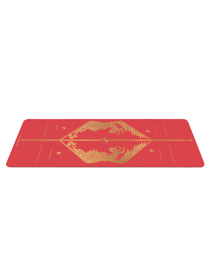 A side view of a Liforme Phoenix Yoga Mat 