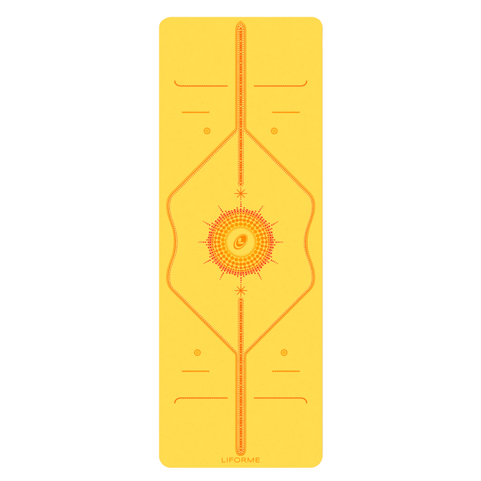 Birdseye View of the Liforme Radiant Yellow Yoga Mat 