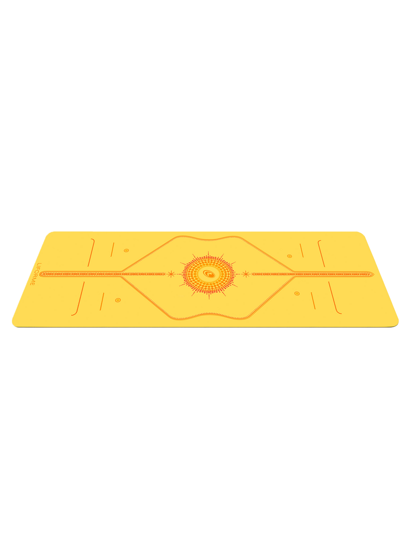 Side View of the Liforme Radiant Yellow Yoga Mat 
