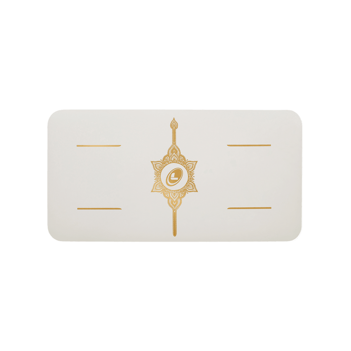 Liforme White Magic Yoga Pad with AlignForMe® posture alignment and non-slip eco-friendly surface