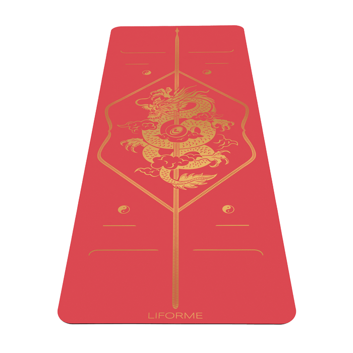 Liforme Dragon & Phoenix yogamat met AlignForMe® houdingsuitlijning en antislip milieuvriendelijk oppervlak